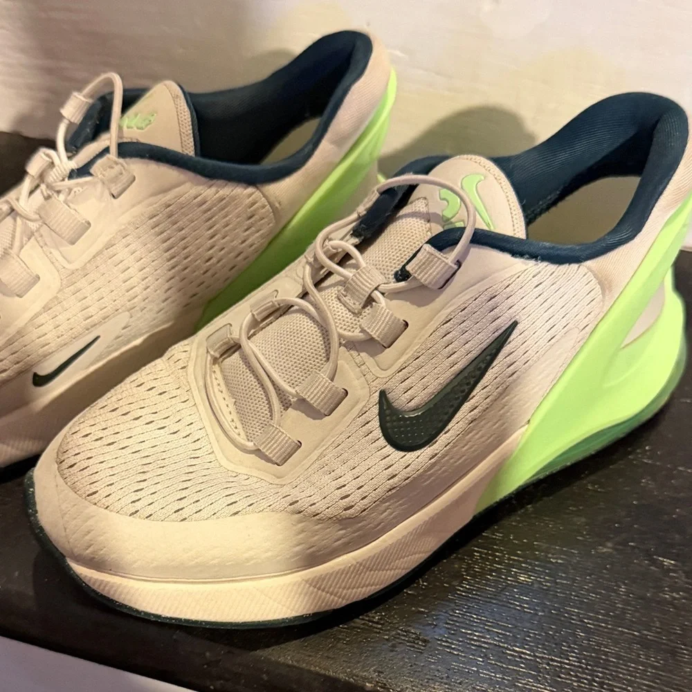 Nike White and Lime Athletic Sneakers